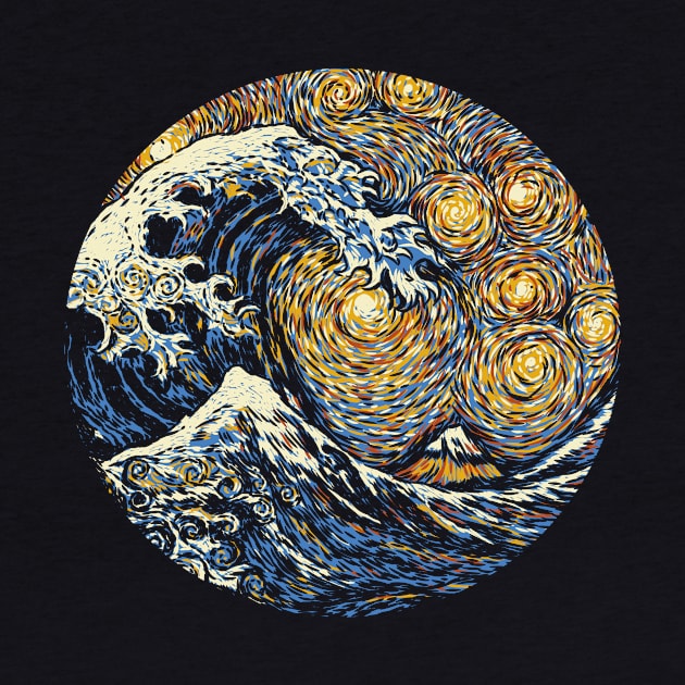 Kanagawa Wave The Starry Night by Tobe Fonseca by Tobe_Fonseca